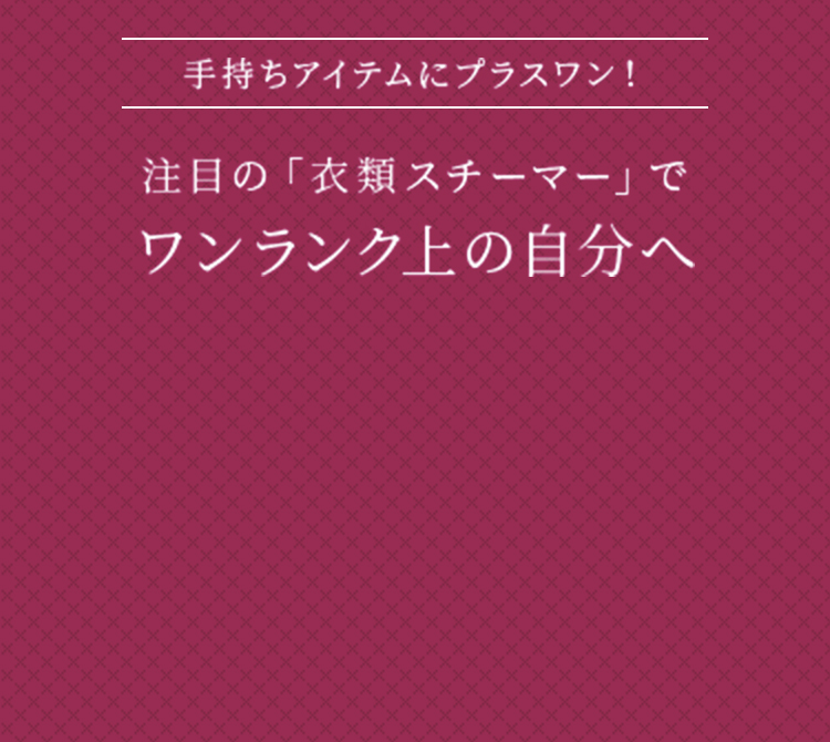注目の衣類スチーマーでワンランク上の自分へ