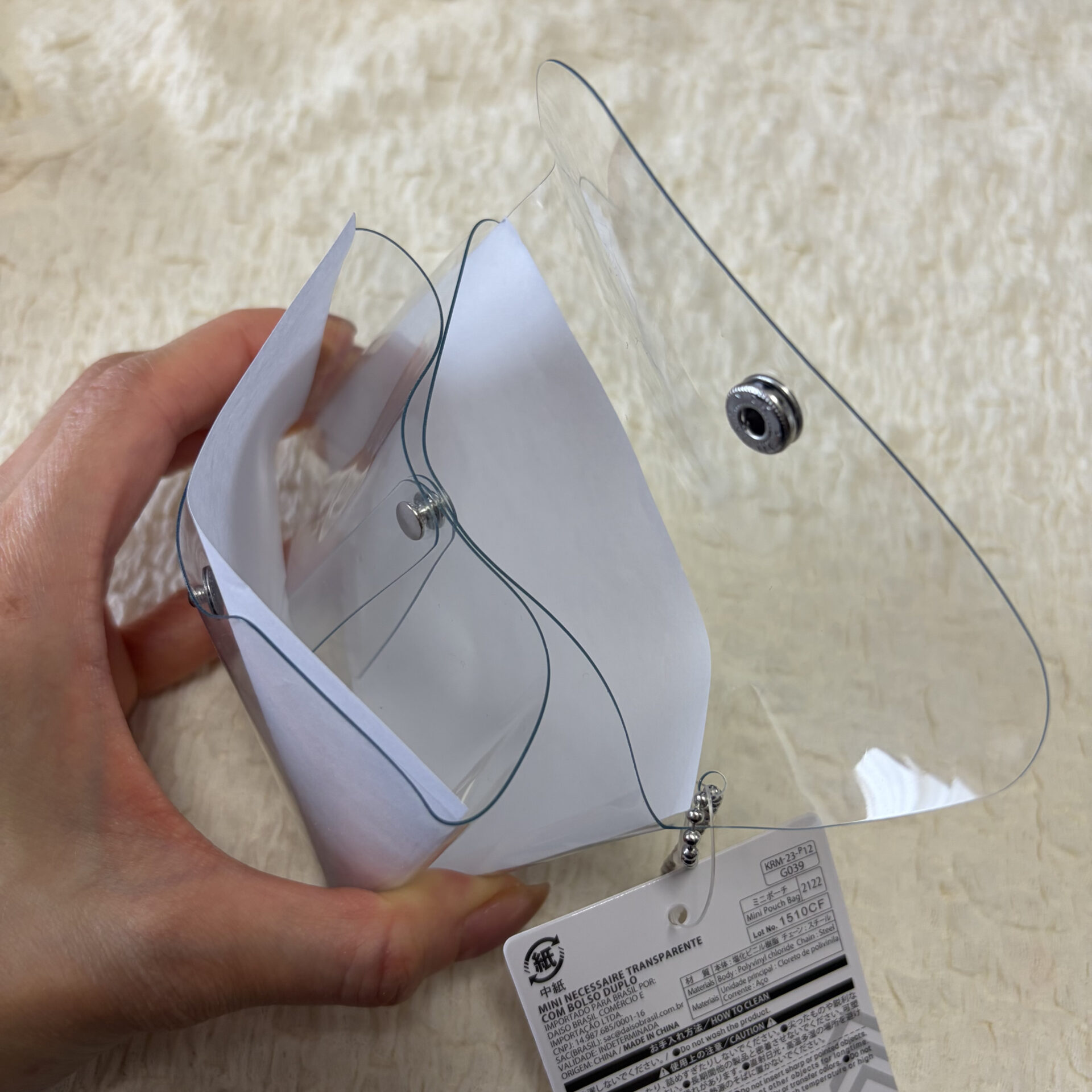 クリアダブルポケットミニポーチ