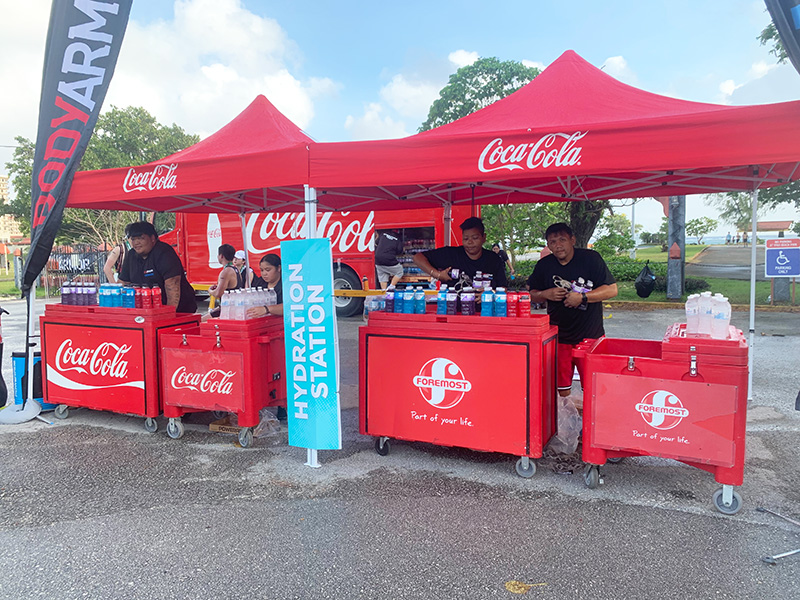 グアムココロードレース 水分補給ステーション