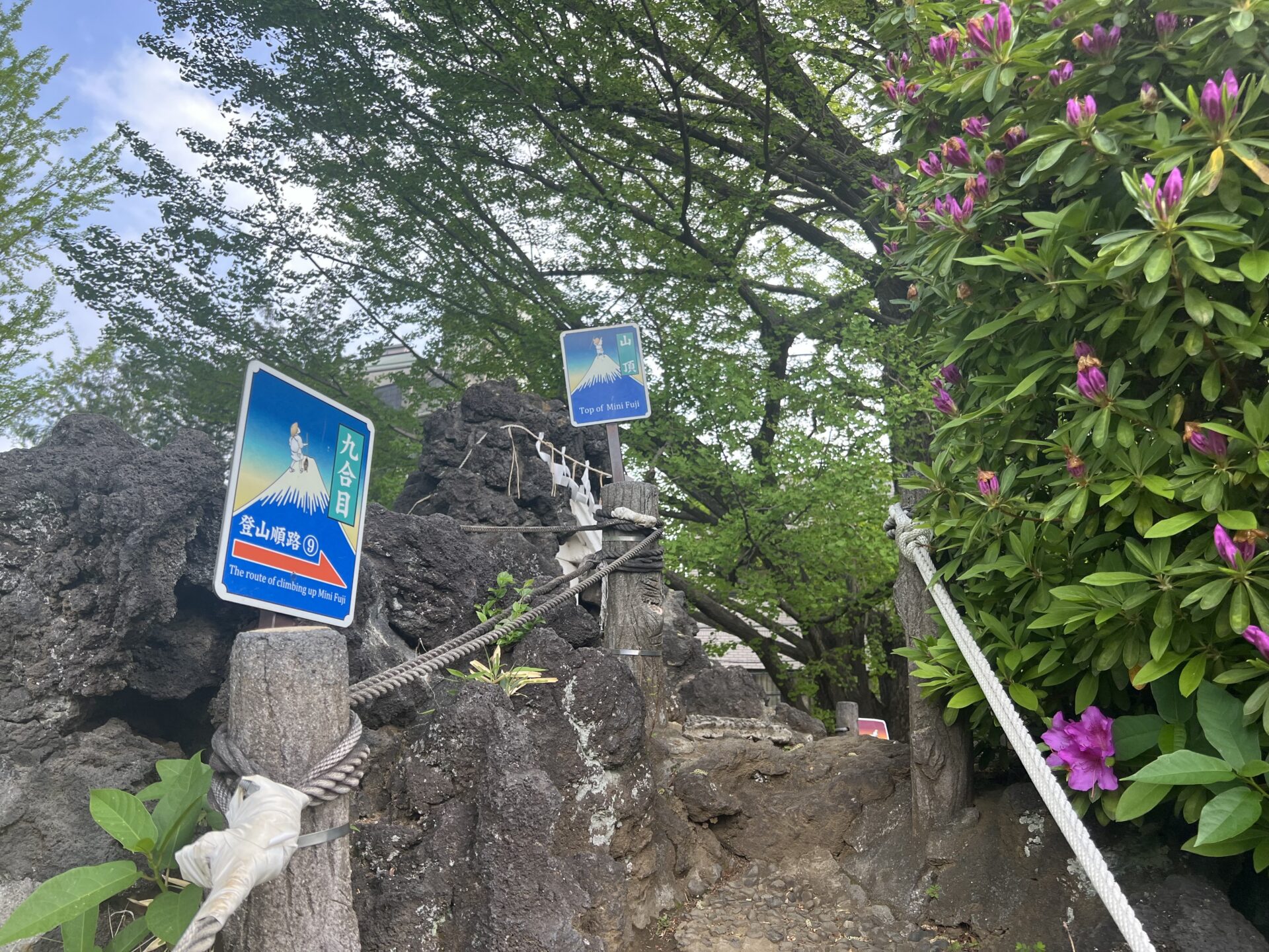 富士塚の山頂付近