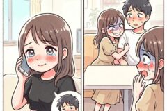 Close-up of a girl talking on a cellphone, cheeks flushed in a bright room.