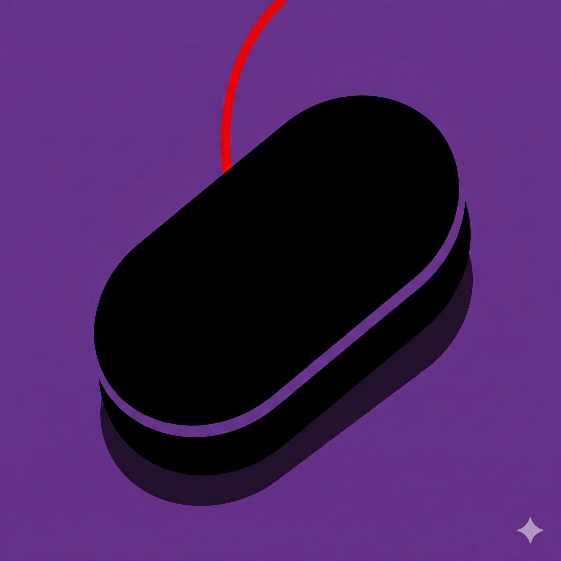 Abstract purple background with a thick black diagonal band and a red curved arc; decorative art.