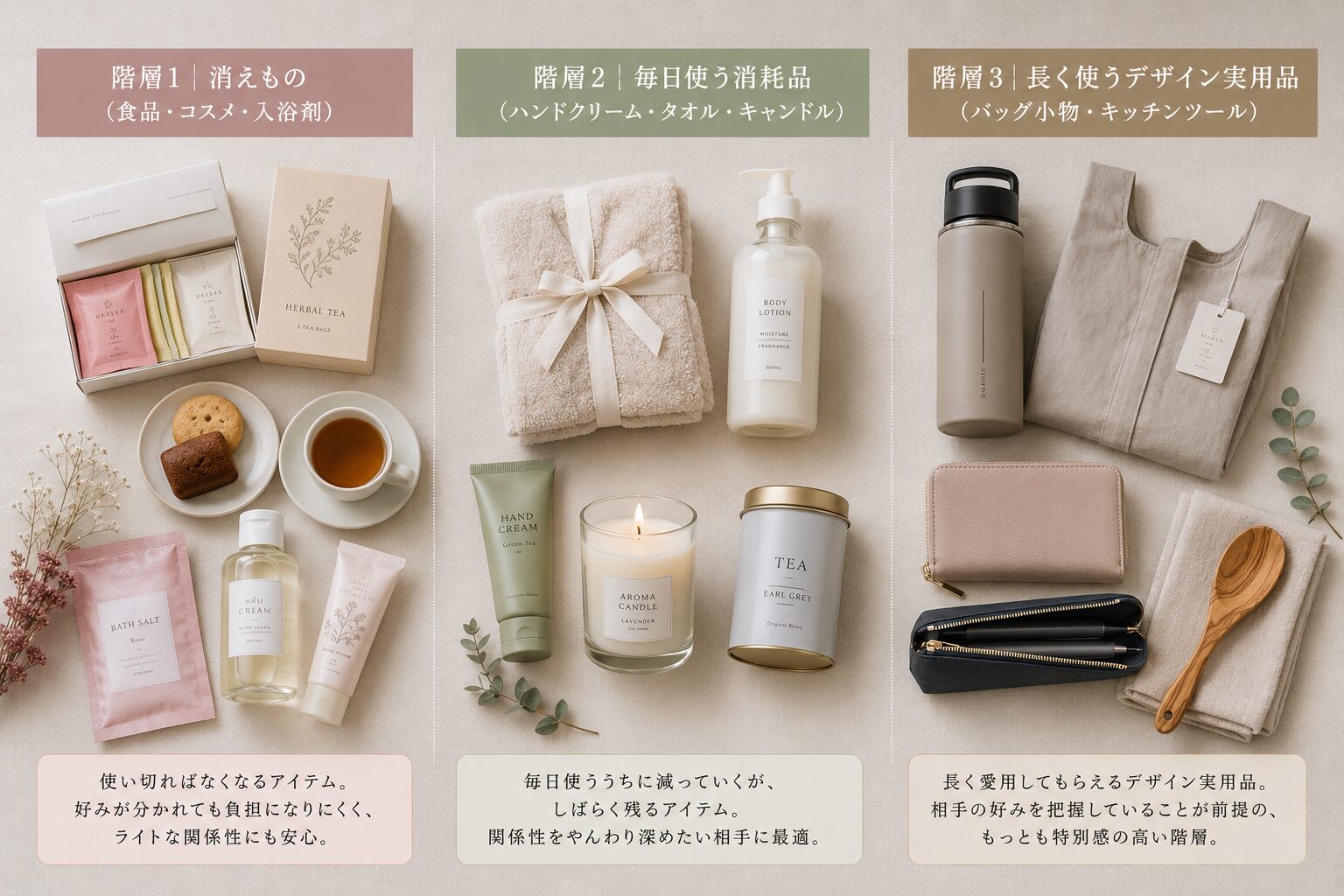 実用品プレゼントの3階層整理術