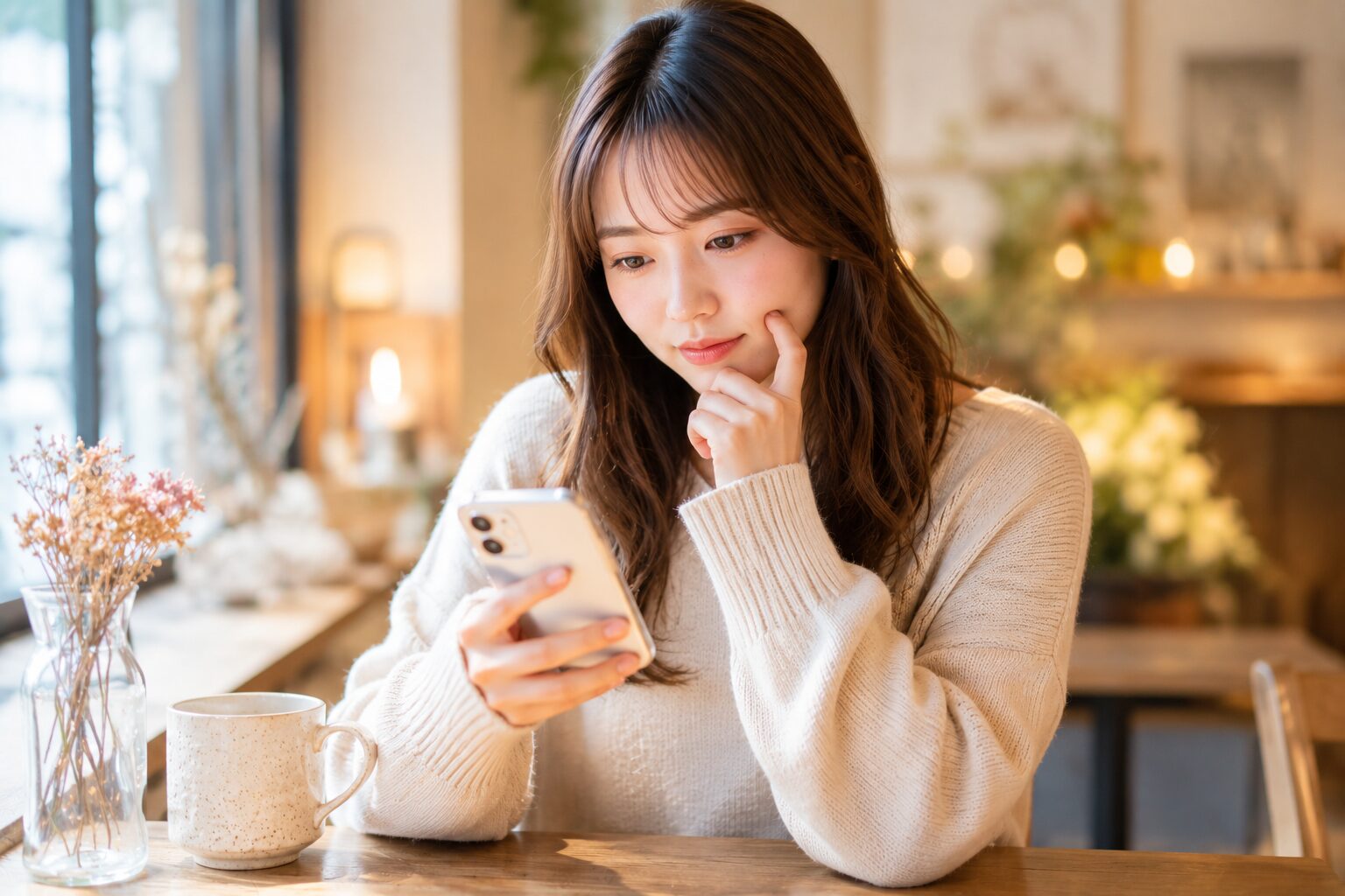LINEを考える女性