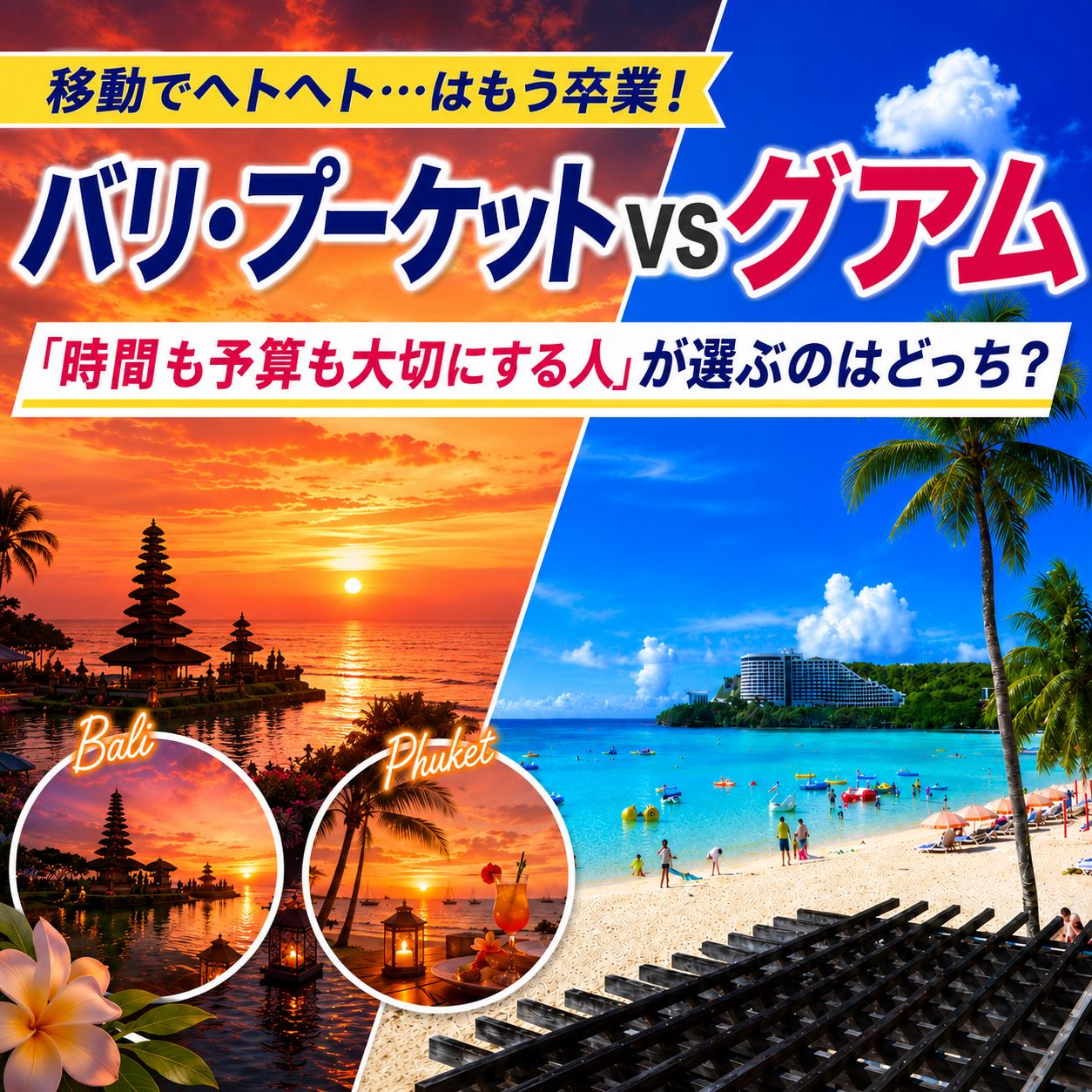 移動でヘトヘト…はもう卒業。バリ・プーケットよりグアムが『時間も予算も大切にする人』に選ばれる理由